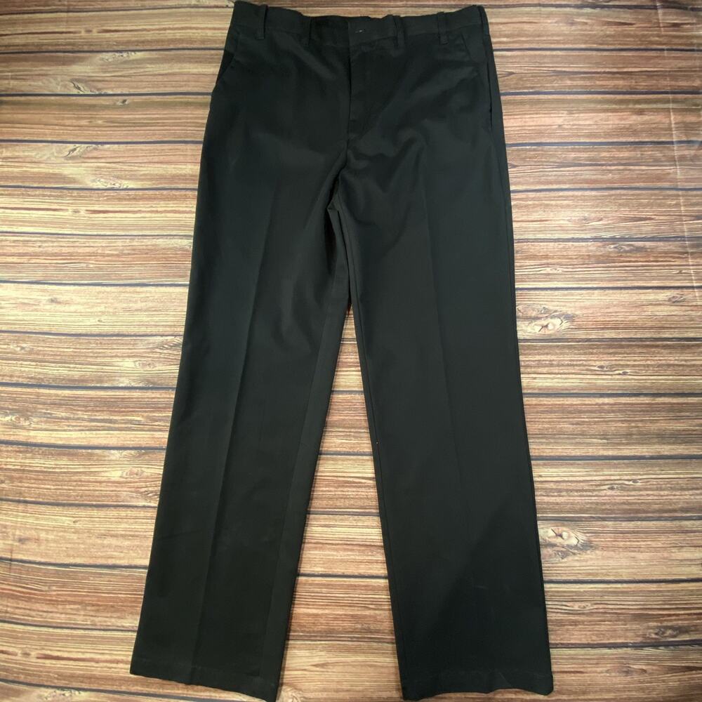 IZOD SportFlex Pants 40x36 Black Performance Plus Stretch Pleated